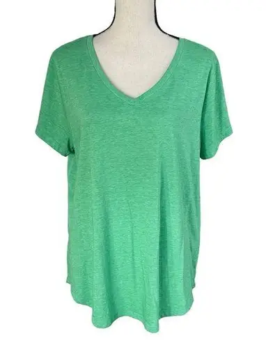 Style & Co  XX-Large T-Shirt Top Short Sleeves V-Neck Hi-Low Green Heathered New