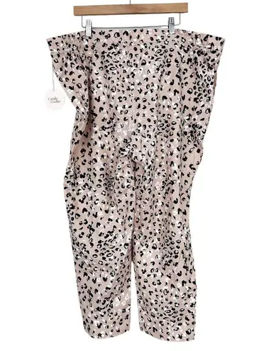 Camila Coelho Wren Linen Blend Leopard Print Pants Sz XL