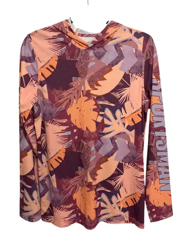 World Wide Sportsman Hoodie Womens XL Tropical 3D Cool Sublimated UPF 50 NWT Orange