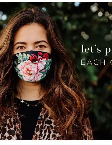 Johnny Was Cotton Sateen Floral Face Mask