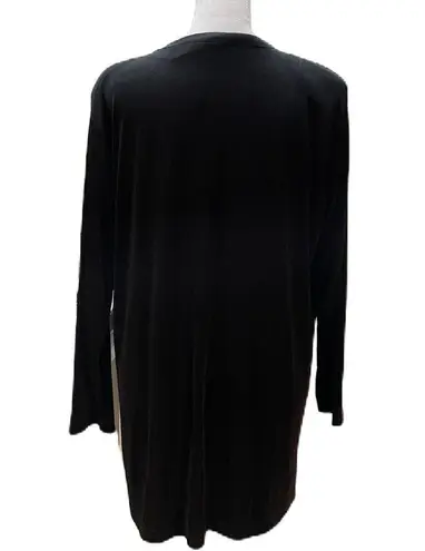 Unique By V. Virella Black Button Front Silky Cardigan Size Large