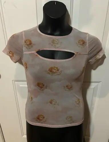Sheer angel top Pink