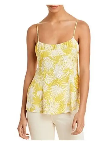 Rebecca Taylor  Cami Top Sunflower Floral Print Peplum Yelllow Size 2 NWT