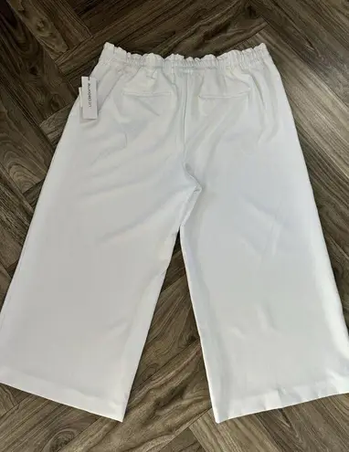 Liz Claiborne  Dress Pants Pleated Wide-Leg Womens Sz 16W White Stretch Waist Tie