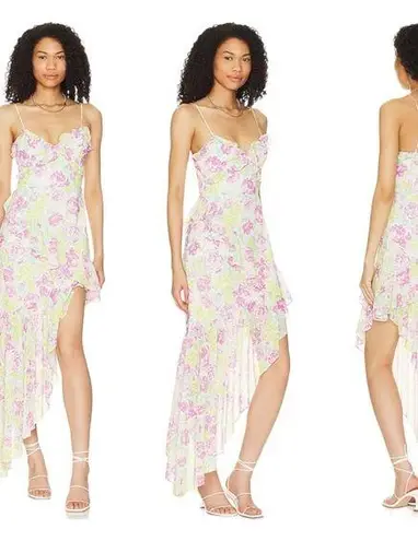 Majorelle New Summer Gown Dress Pink Summer Fling Floral Asymmetrical Hem Medium