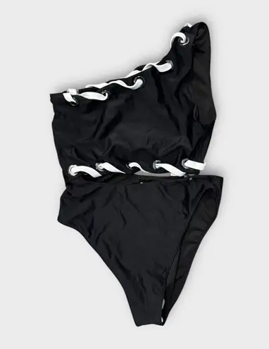 Ramy Brook NWT Verdie Lace-Up One-Shoulder One-Piece Swimsuit Size Large