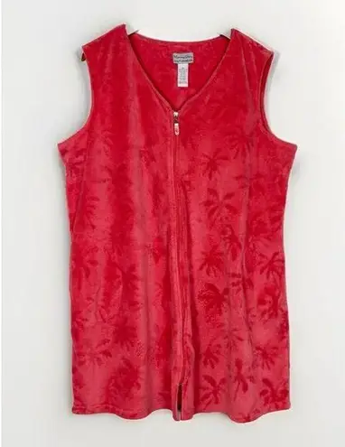 Jasmine Rose Coral Pink Soft Terry Plush Robe Beach Cover Full Zip Pockets XL