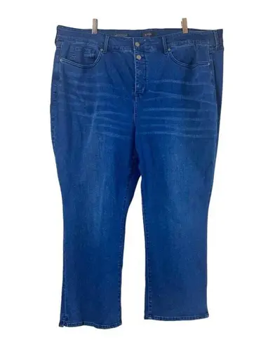 NYDJ Marilyn Straight Leg Crop Snap Closure Medium Wash Women’s Plus Size 24W