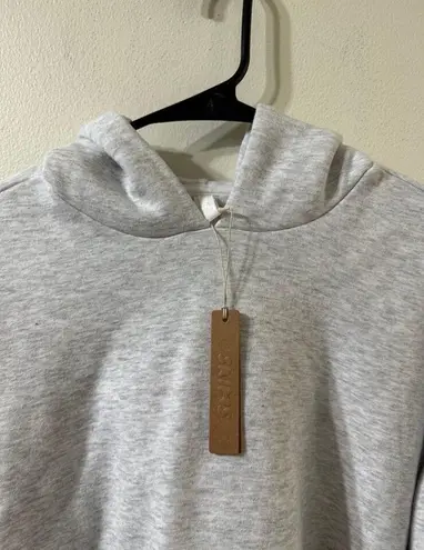 SKIMS New  Cotton Fleece Oversized Hoodie Light Heather Grey Size Medium