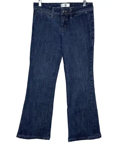 Habitual Jeans Womens 4 Blue Flare Leg Low Rise Dark Wash Fading Everyday Casual