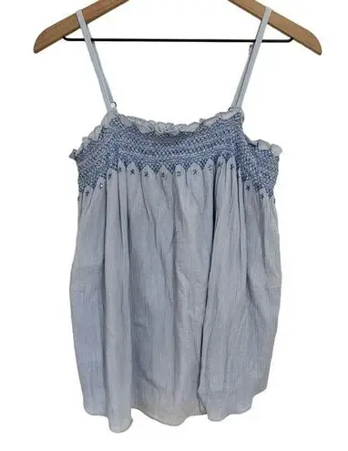 Rebecca Taylor Baby Blue Smocked Tank Top Size 8
