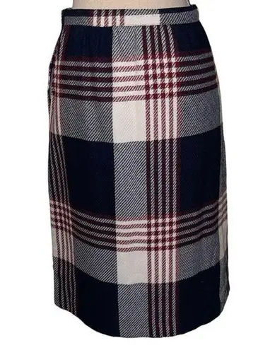 Hoberdashery Collection Women’s Plaid Skirt Black White Burgundy Petite Size 12