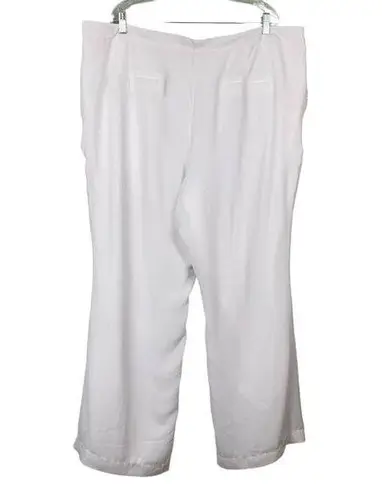 Jessica London Pants White 24 Chiffon Lined Lightweight Pockets Stretch New