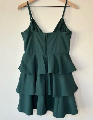 ROWA Tiered Ruffle Mini Dress Green Size L