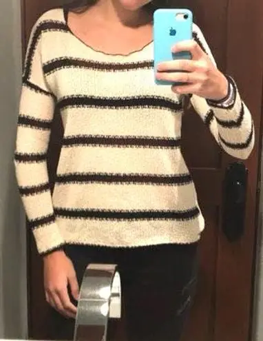 vintage savannah Striped Sweater W Sheer Back Cutout