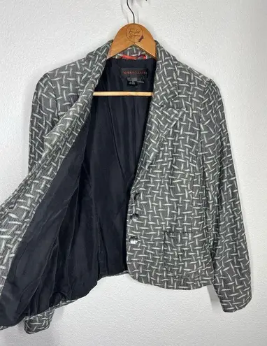 Nina Mclemore Textured Blazer Jacket Size 8 Viscose Silk Work Career