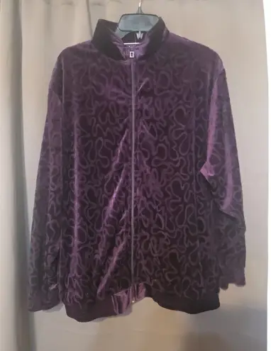 Blast Zip Up Jacket Jumper Vintage Purple Track Jacket Adult Medium Velvet