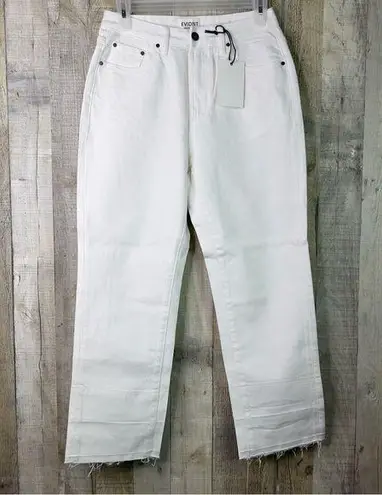 EVIDNT Los Angeles Size 26 Essen Relaxed White Raw Hem Straight Leg Denim Jeans