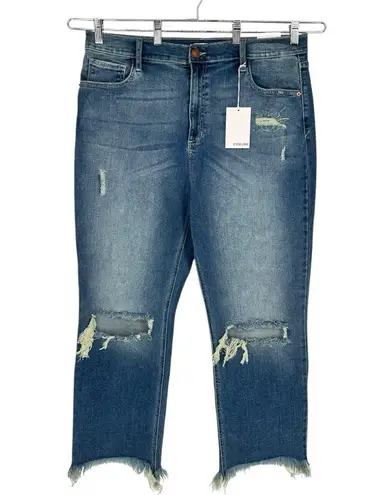 Sneak Peek Melbourne High Rise Distressed Straight Leg Jeans size 16 NWT Blue