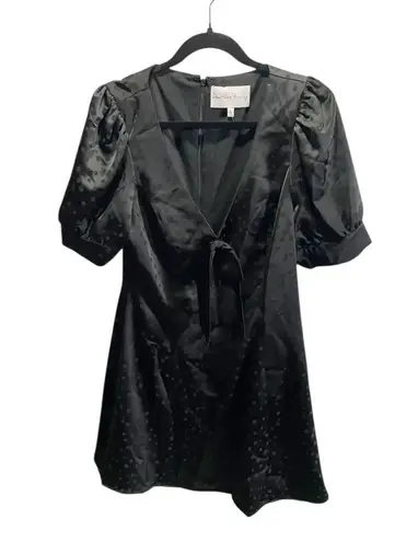 Charles Henry Women's Black Puff Sleeve Polka Dot Dress Size L