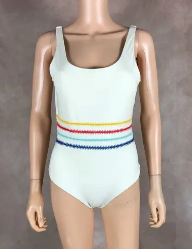 Dolce Vita Cream Kokomo Embroidered One Piece Swimsuit NEW MEDIUM