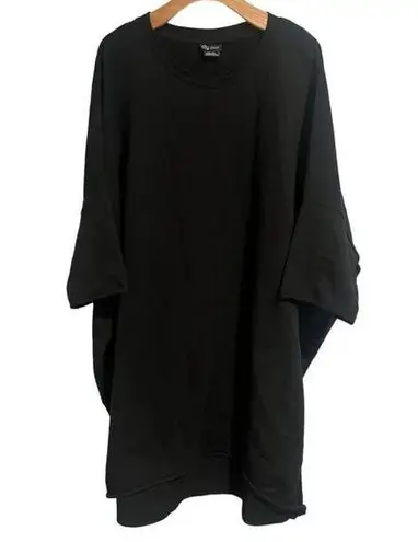 City Chic T Shirt Dress Women's Size XXL Black Flowy 1/2 Sleeve Casual Relaxed