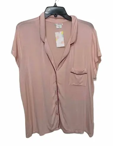 Shimera Women’s Button Down Pink Pajama Top Size XL