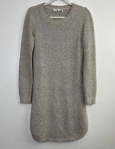 Fat Face Knit Curved Hem Long Sleeve Sweater Dress Cotton Blend Size 8