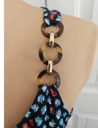 Michael Kors Midnightblue Ditzy Tank Chain Straps Size S Blue