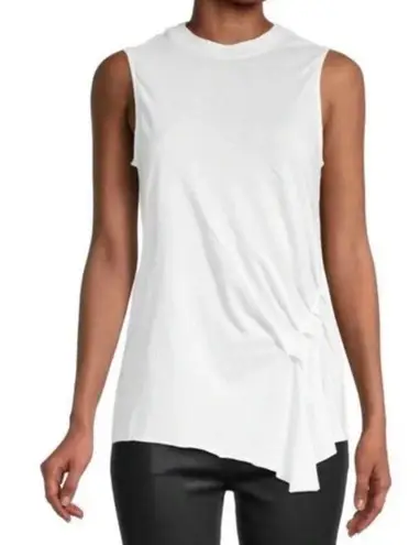 ALL SAINTS pleated duma white sleeveless t shirt.