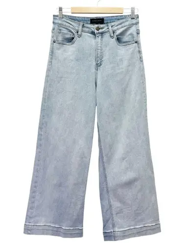 Risen Jeans Light Blue Wash High Rise Wide Leg Cropped Denim Women’s Size 29 | 8