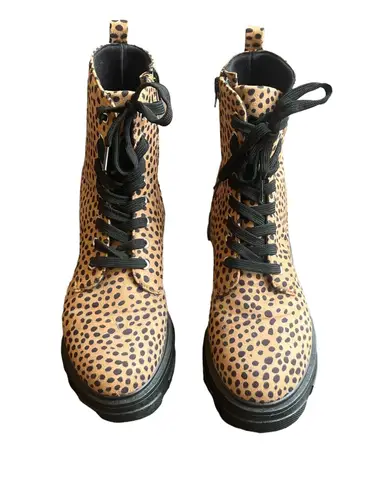 Olivia Miller Normie Leopard Print Combat Boots