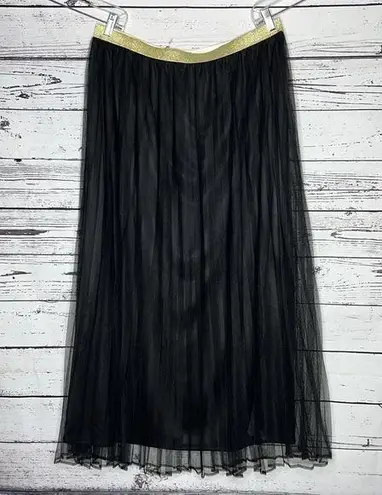 LC Lauren Conrad  Size XL Black Tulle Overlay Pull-On Maxi Skirt