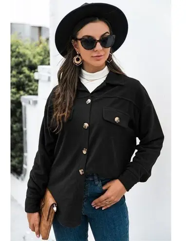 Esley Casual Large Vintage Irregular Shirt Jacket