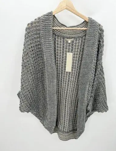 Joan Vass Gray Khaki Chunky Knit Oversized Loose Fit Batwing Sweater Women S NWT
