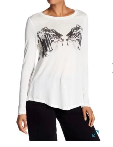Haute Hippie Tiger Print Long Sleeve Blouse