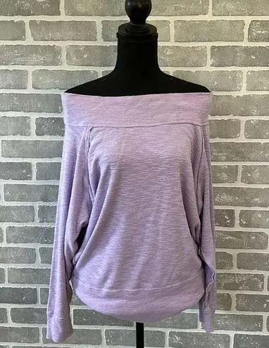 We The Free Free People Slouchy Dolman Long Sleeve Lilac Tunic Slub Knit Oversize • Small