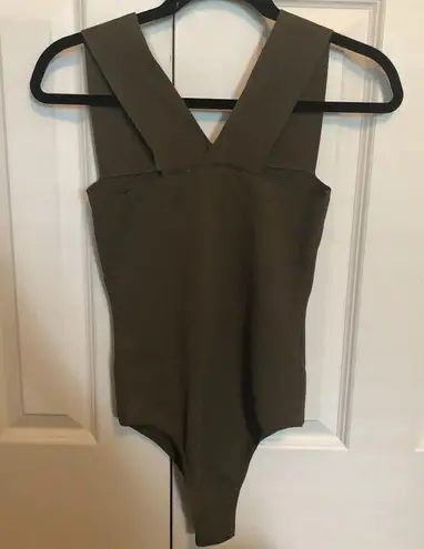 LF  Seek the Label Square Neck Bondage Bodysuit Olive / Army Green Sleeveless