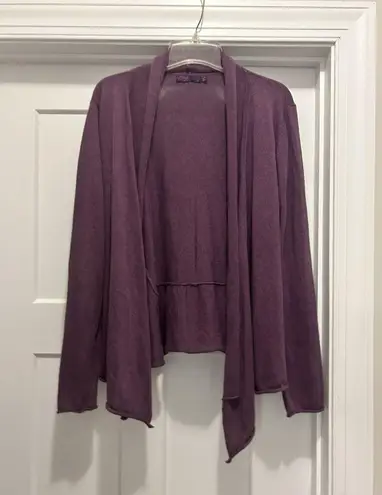 prAna Women’s Purple Waterfall Cardigan Open Front Long Sleeve Size Large Cozy