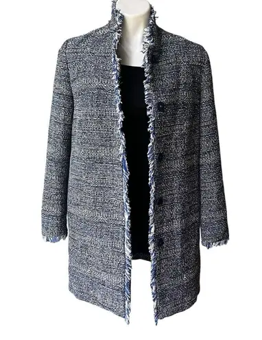 J. McLaughlin  “Walden” Long Line Coat in Denim Tweed, Sz S