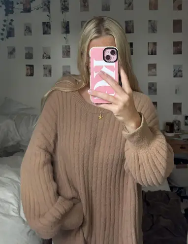 Aerie brown fuzzy sweater