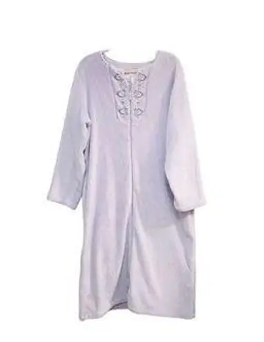 Oscar de la Renta plush quilted jacquard lavender purple muumuu robe lounge wear