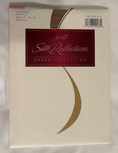 Hanes  Silk Reflections Silky Sheer Tan Control Top Pantyhose Size CD NEW