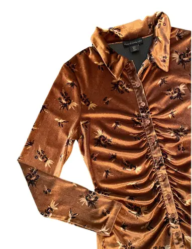 House of Harlow Revolve Crushed Velvet Floral Mini Dress Size Small