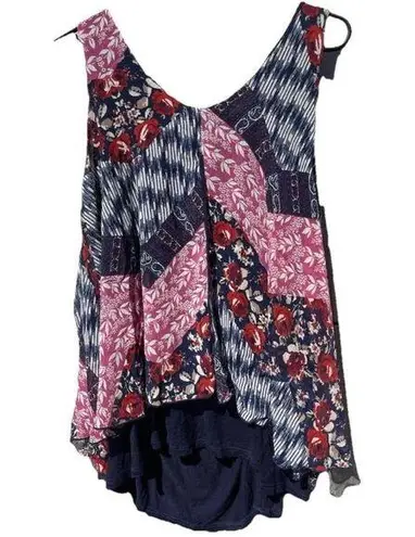 Lavish Vintage Women’s Top Shirt Sz M Floral Western Layered Blouse USA Made