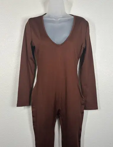 Brown Long Sleeve Unitard/Jumpsuit Size Large