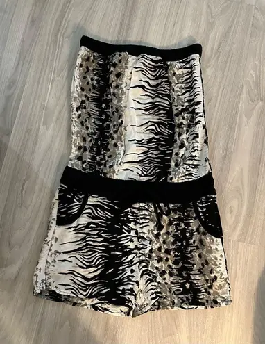 Ash & Emee by 26 International Animal Print Strapless Romper