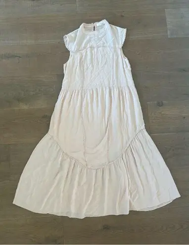 See By Chloe light pink sheer ruffle midi dress