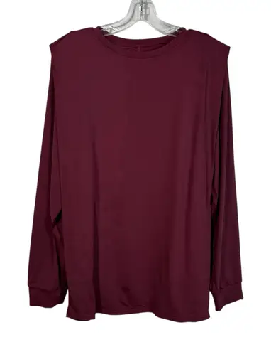 Halara Maroon Athletic Stretch Long Sleeve Drape Side Top Large L NWT Breathable