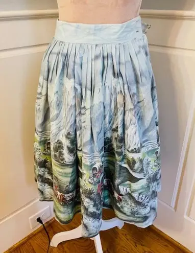 John Wolf Vintage 1950's Collectible Oregon Trail Novelty Pleated Skirt XXS